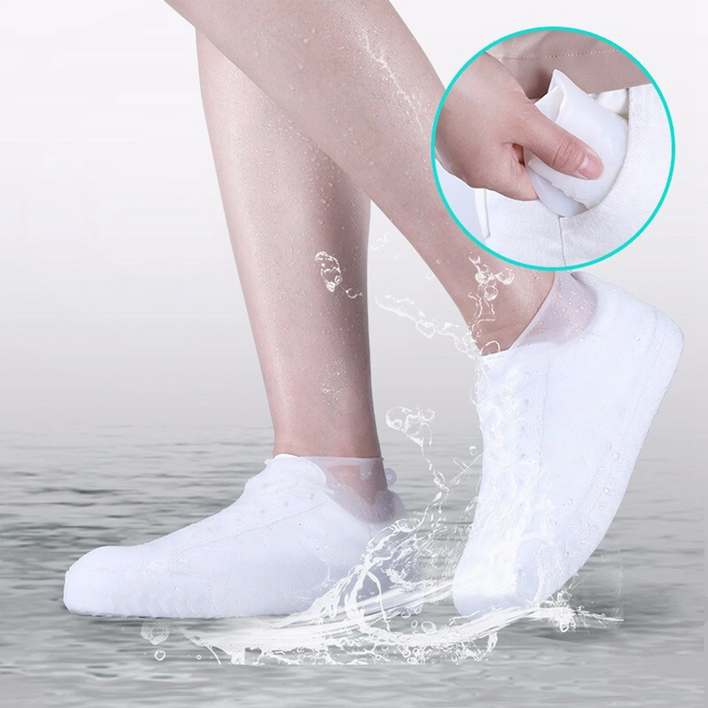 NOUVEAU RICHE Wasserdichte Schuhüberzieher – Wiederverwendbare elastische Regenüberschuhe für Spaziergänge & Velo, waschbar, 5 Farben, S–L