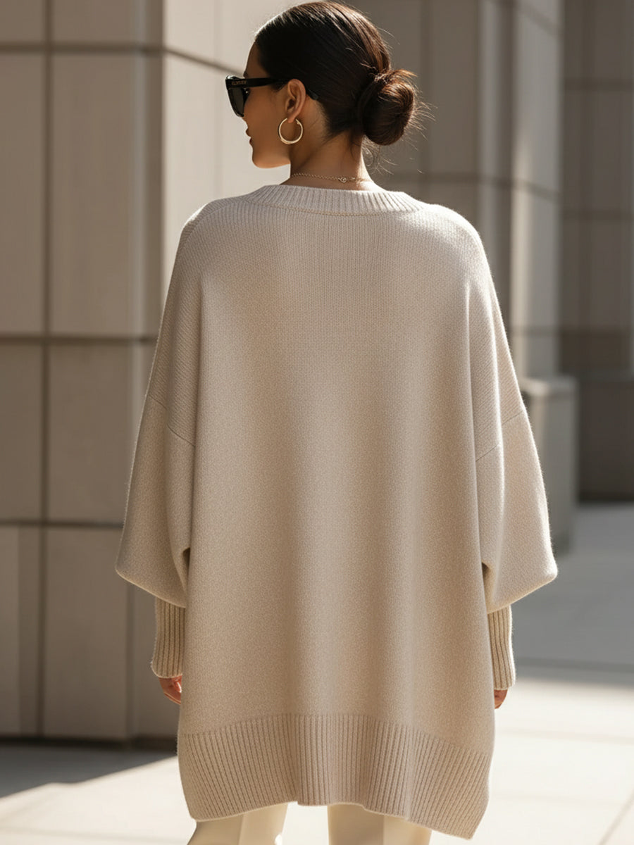 NOUVEAU RICHE Inspire | Damen Oversized Pullover - Weicher & Gemütlicher Strickpullover in Loose Fit Optik