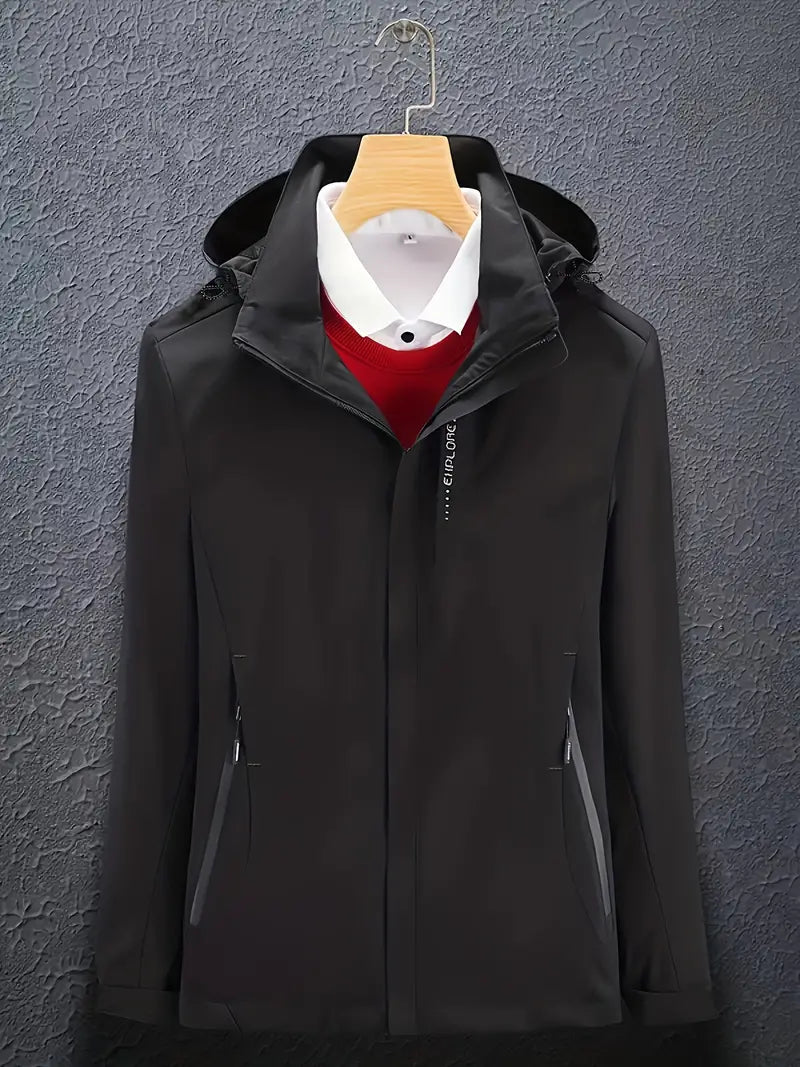 NOUVEAU RICHE Damen Skijacke – Stilvolle Wasserdichte Kapuzenjacke mit Langarm Schwarz