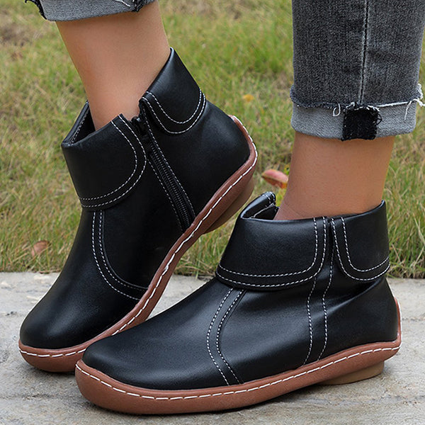 Parsha | Stiefel für Damen | Vintage-Stil mit Kontrastnähten