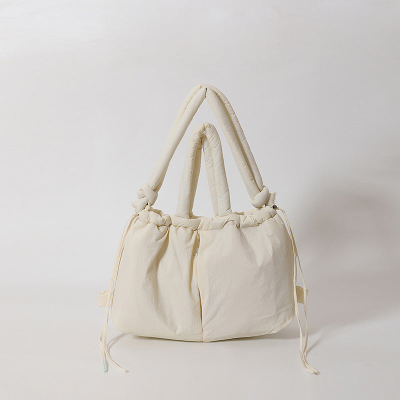 NOUVEAU RICHE Schultertasche Damen Große Alltagstasche Mit Komfortgriffen Weiß