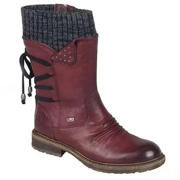 NOUVEAU RICHE Winterschuhe Damen Warm Gefüttert Rutschfeste Sohle Größe 38 Rot