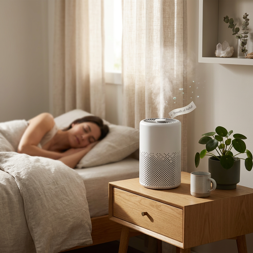 NOUVEAU RICHE Luftreiniger mit 6-Stufen-Filter & Aktivkohle – kompakt, leise, mit Duftverteiler – gegen Gerüche in Wohnzimmer, Schlafzimmer, Büro & bei Haustieren
