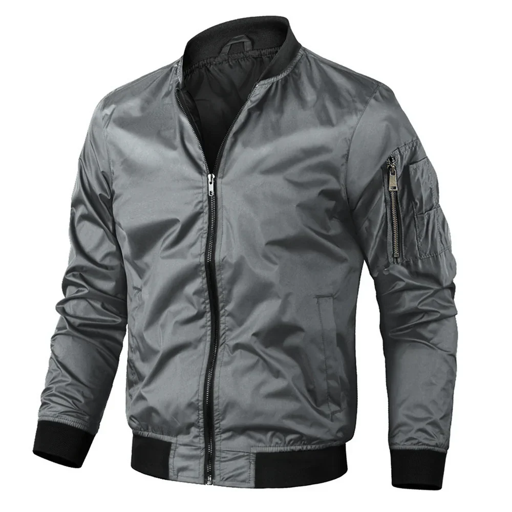 NOUVEAU RICHE Bomberjacke Mit Reißverschluss Herren Klassische Silhouette Grau