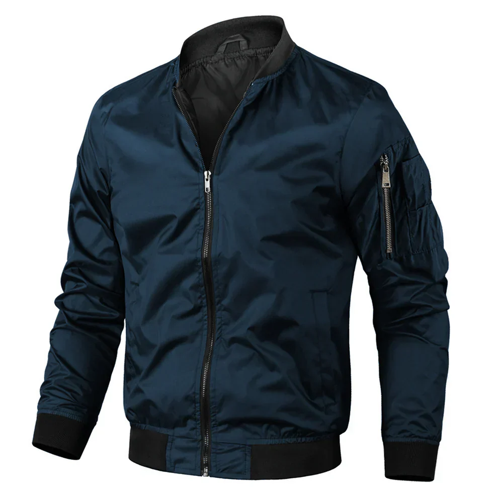 NOUVEAU RICHE Bomberjacke Mit Reißverschluss Herren Klassische Silhouette Marineblau