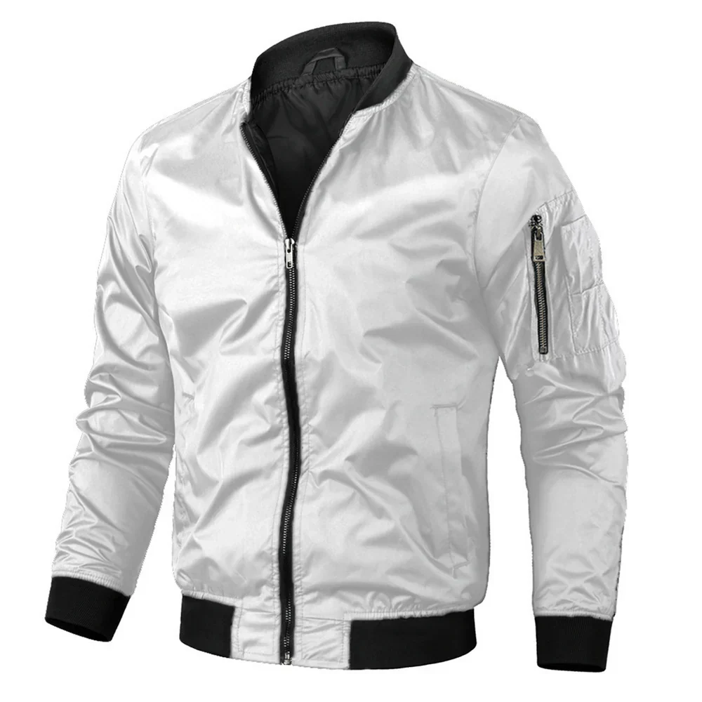 NOUVEAU RICHE Bomberjacke Mit Reißverschluss Herren Klassische Silhouette Weiß