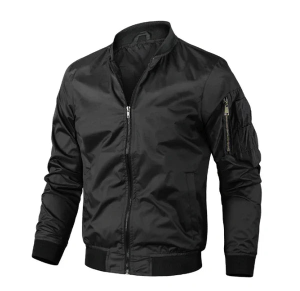 NOUVEAU RICHE Bomberjacke Mit Reißverschluss Herren Klassische Silhouette Schwarz