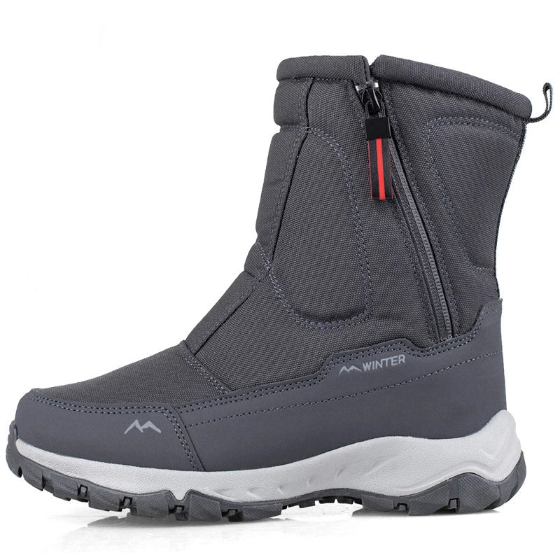 NOUVEAU RICHE Luna | Halbhohe Schneestiefel | Warme Winterstiefel Grau