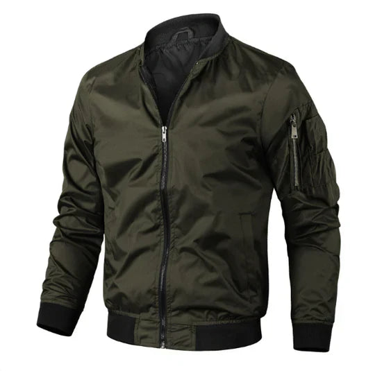 NOUVEAU RICHE Bomberjacke Mit Reißverschluss Herren Klassische Silhouette Armeegrün