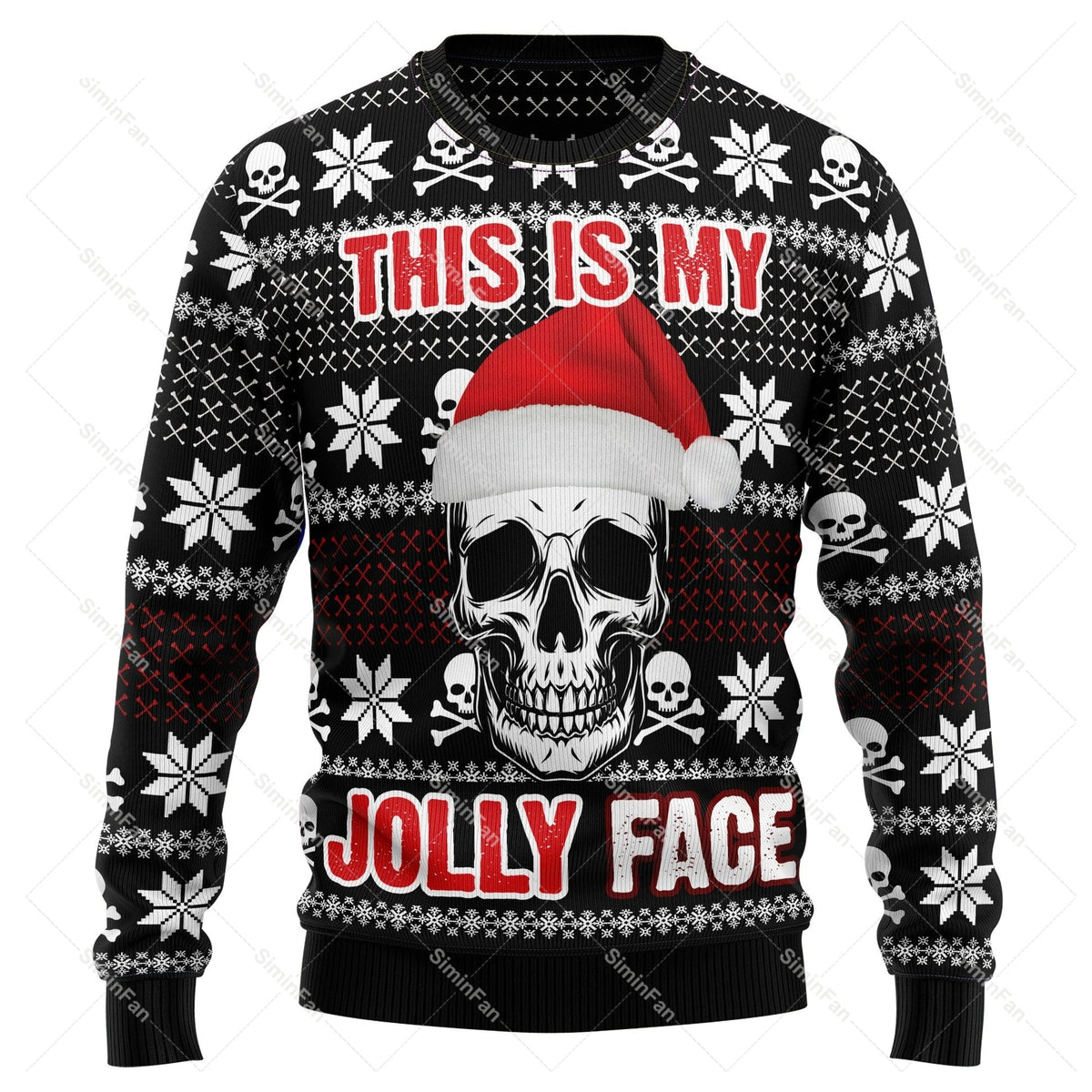 GrungeFest Weihnachtspullover – Ugly Christmas Sweater Herren mit Totenkopf-Print, Pullover im Grunge-Look, S–5XL – Ranches