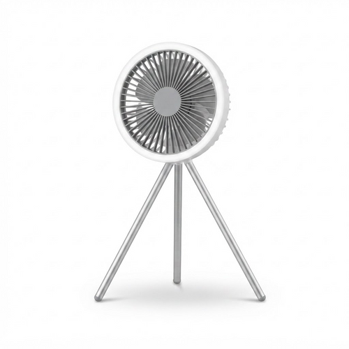 10000-mAh-Campingventilator – Wiederaufladbarer, tragbarer Stativventilator mit LED-Ringlicht, Powerbank und Luftzirkulator für Zelt, Schreibtisch und Outdoor 1