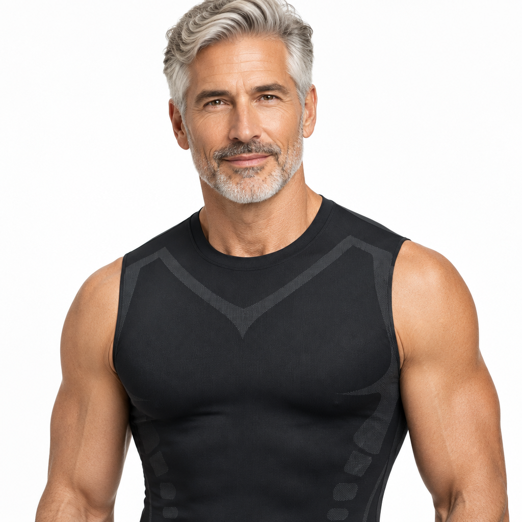 Formende herreskjorte – shapewear til mænd, kompressionsskjorte, der former bryst og mave, usynlig under tøjet, S–3XL – CoreForm Bodyshape