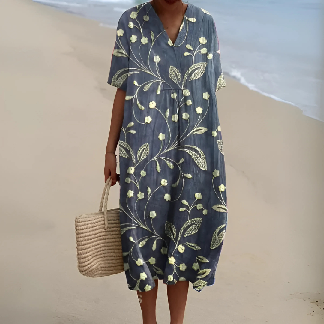 NOUVEAU RICHE Sommerkleid Blumenmuster Weit Geschnitten Leichtes Material Blume 7