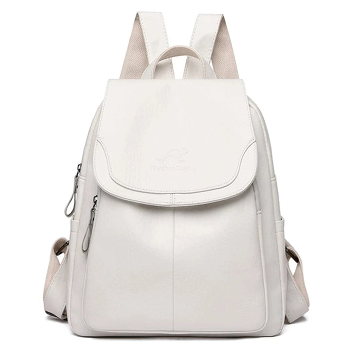 NOUVEAU RICHE Damen Rucksack – Modischer Rucksack mit Hochwertigen Verschlüssen und Schutz Reinweiß Nur eine Größe