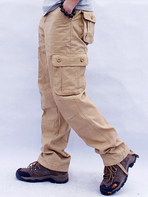 NOUVEAU RICHE Herren Freizeit Cargo-Hose Mit 6 Taschen Für Outdoor Aktivitäten Und Alltag Nutzung Khaki