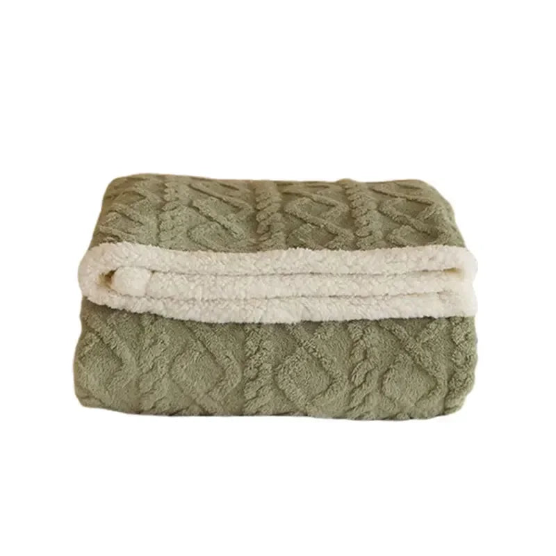 NOUVEAU RICHE Dicke Winter-Lammwolldecke – Sherpa Fleece Kuscheldecke für Sofa & Bett, Warme Wohndecke, 4 Grössen – WarmWool