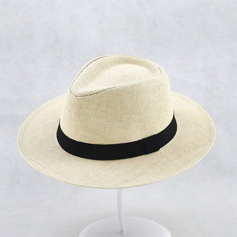 NOUVEAU RICHE Fedora Filzhut Weiß Mit Schwarzem Band Einheitsgröße