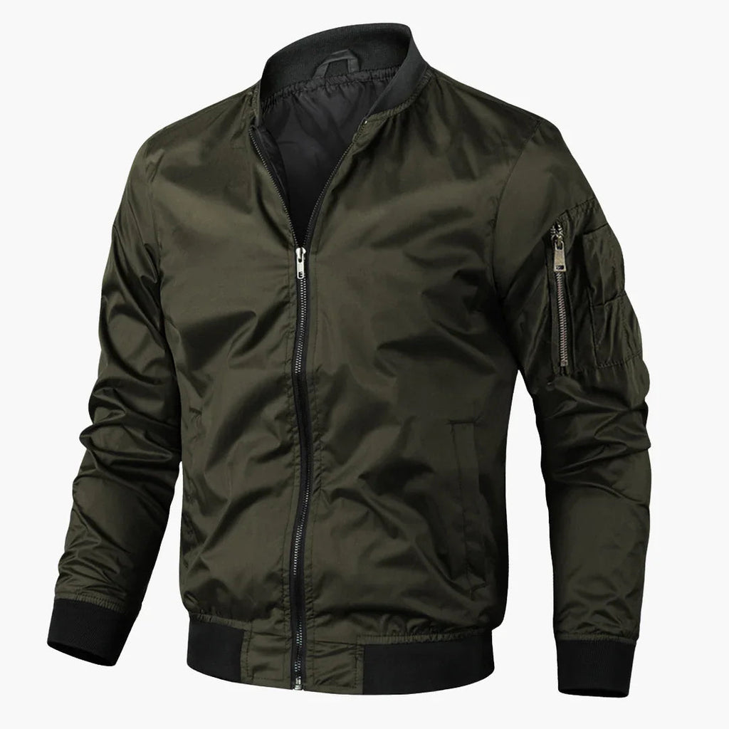 NOUVEAU RICHE Bomberjacke Herren Retro Stil Übergangsjacke Vielseitig Grün