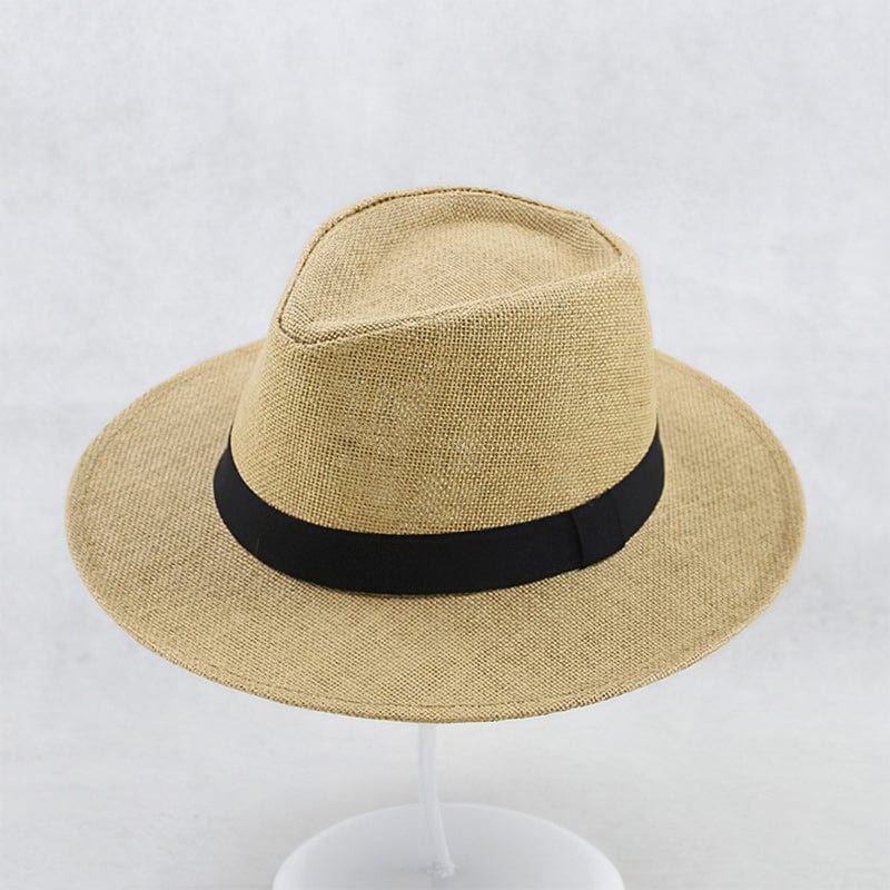 NOUVEAU RICHE Fedora Filzhut Weiß Mit Schwarzem Band Einheitsgröße Khaki
