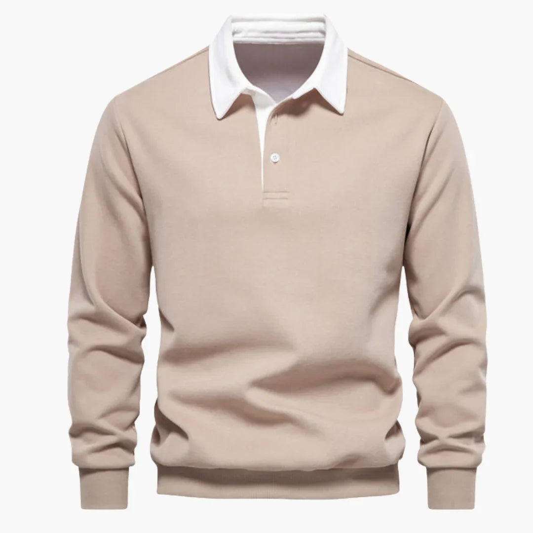 NOUVEAU RICHE Polohemd Herren Baumwolle Vielseitig Alltags und Business Beige
