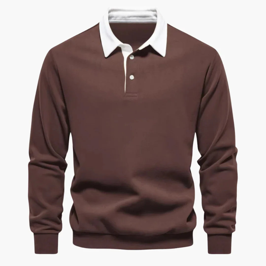 NOUVEAU RICHE Polohemd Herren Baumwolle Vielseitig Alltags und Business Braun
