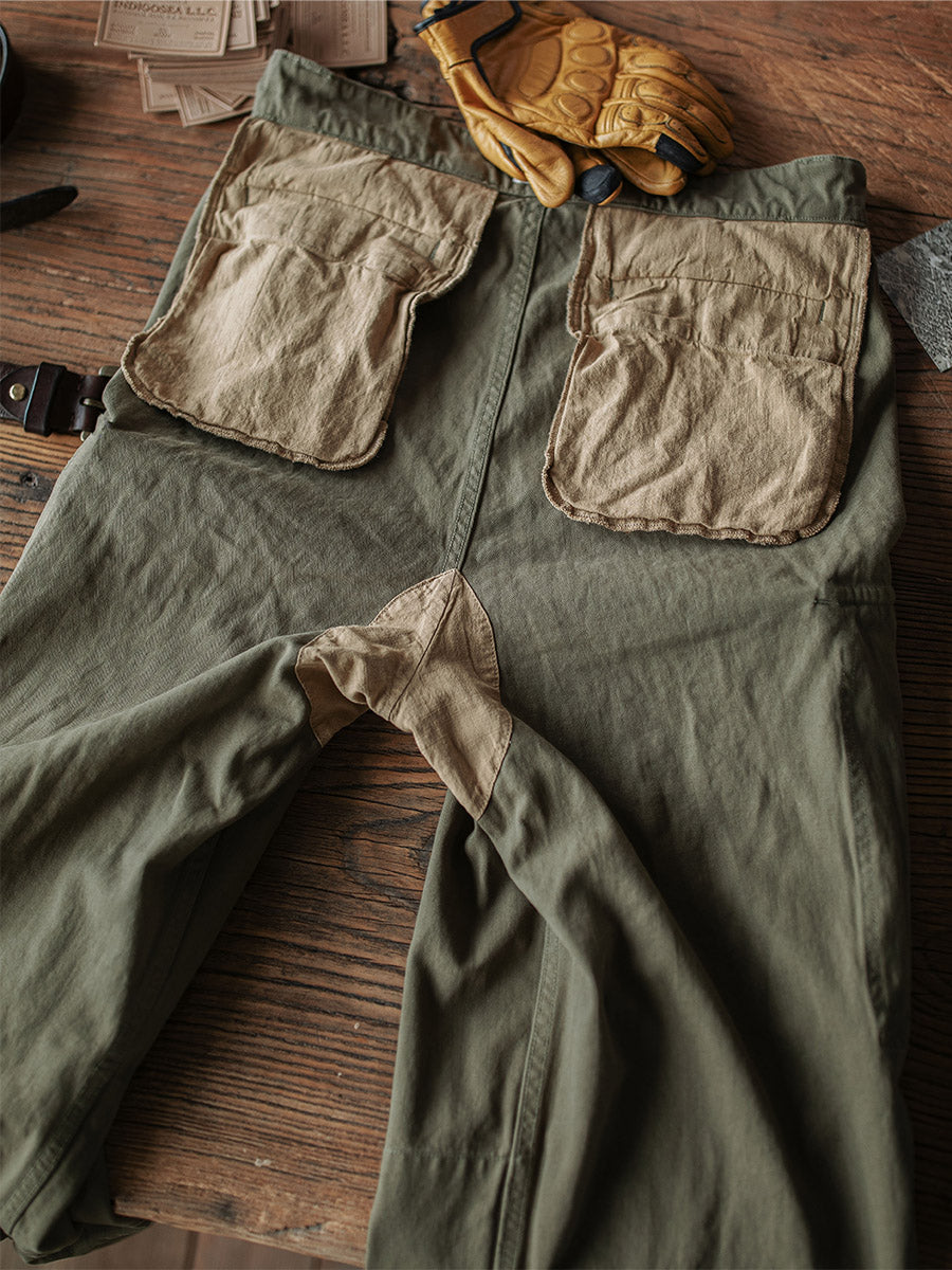 NOUVEAU RICHE Reproduktion Der Französischen Armee M-47 Fischgrät-Twill-Hosen Aus 100 Prozent Baumwolle Mit 100 Prozent Leinenfutter Für Herren