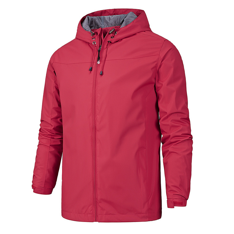 NOUVEAU RICHE Herren Outdoor Regenjacke – Wasserdicht, Leicht und Atmungsaktiv Rot