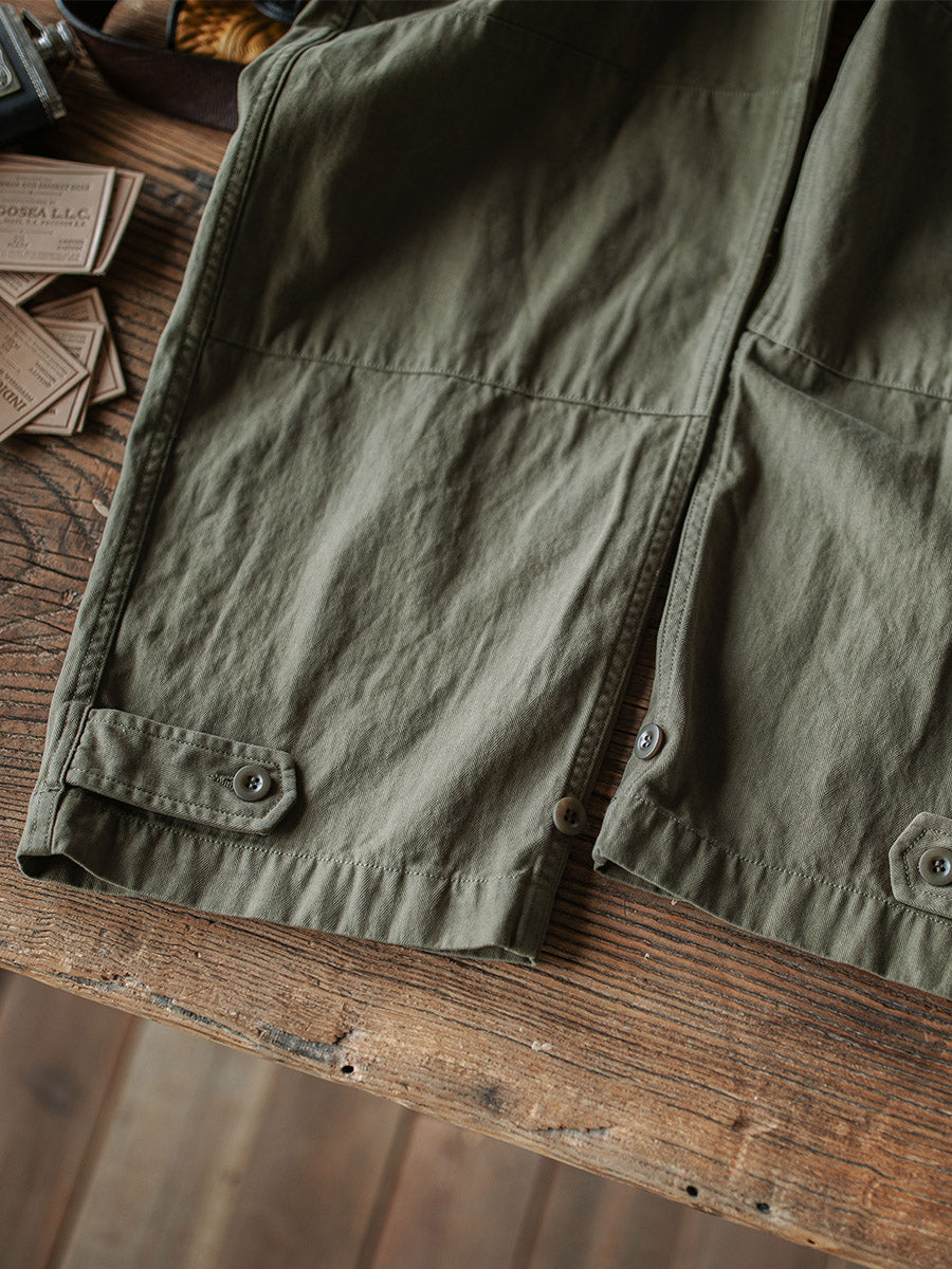 NOUVEAU RICHE Reproduktion Der Französischen Armee M-47 Fischgrät-Twill-Hosen Aus 100 Prozent Baumwolle Mit 100 Prozent Leinenfutter Für Herren