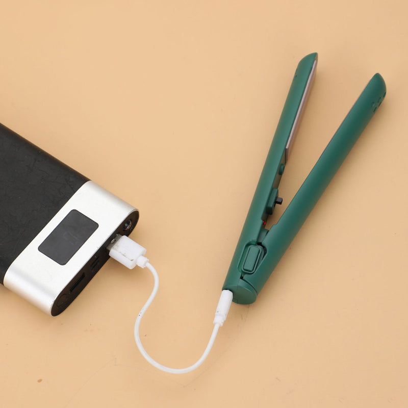 NOUVEAU RICHE Mini Lockenstab und Glätteisen – 2-in-1 Reise-Glätteisen & Lockenstab, Keramikbeschichtung, Schnelles Aufheizen – Lina Grün
