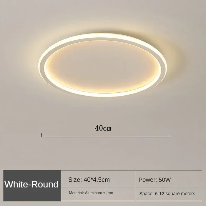 NOUVEAU RICHE Skandinavische runde Deckenleuchte – Moderne LED Deckenlampe rund, dimmbar, optional mit Fernbedienung, Ø 20–50 cm – AuroraSphere