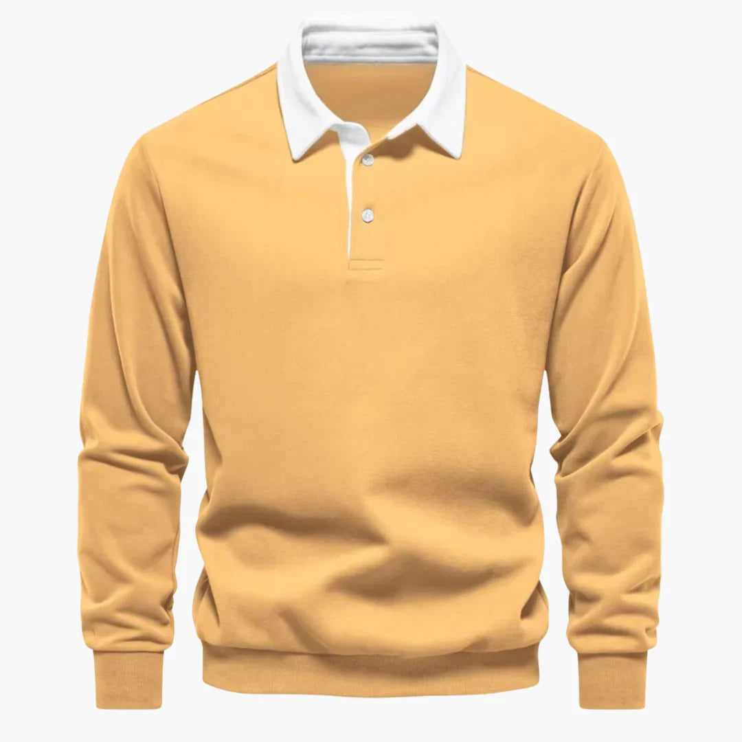 NOUVEAU RICHE Polohemd Herren Baumwolle Vielseitig Alltags und Business Gelb