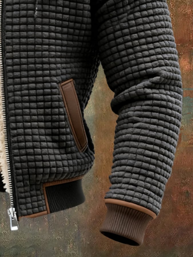 NOUVEAU RICHE Admire | Herren Polar-Fleece Thermo-Jacke Braun