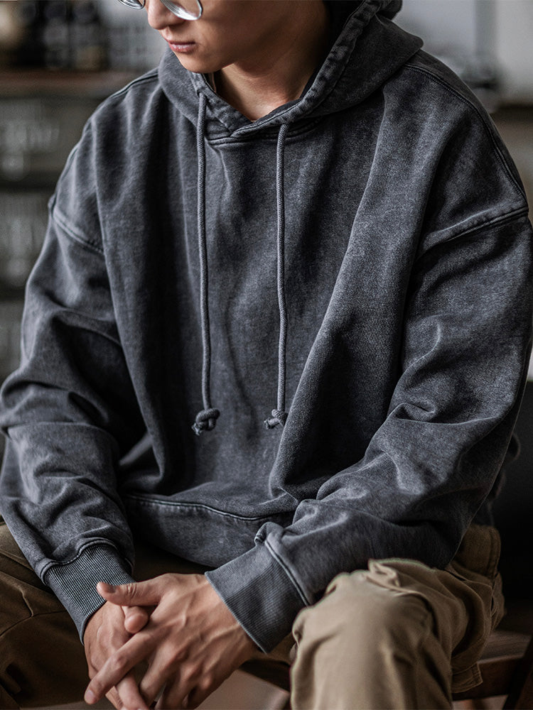 NOUVEAU RICHE 14,5 Unzen Oversized Hoodie Im Retro-Stil Mit Batik-Waschung Für Damen Und Herren Ideal Für Herbsturlaub