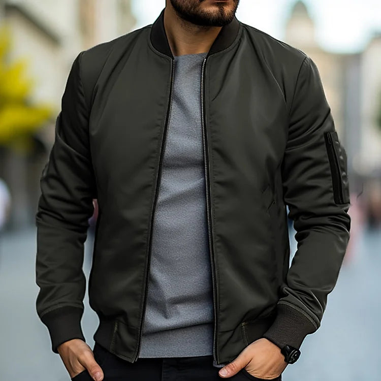 NOUVEAU RICHE Stylische Herren Bomberjacke für Freizeit und Sport – Trendige Mode für jeden Anlass Armeegrün