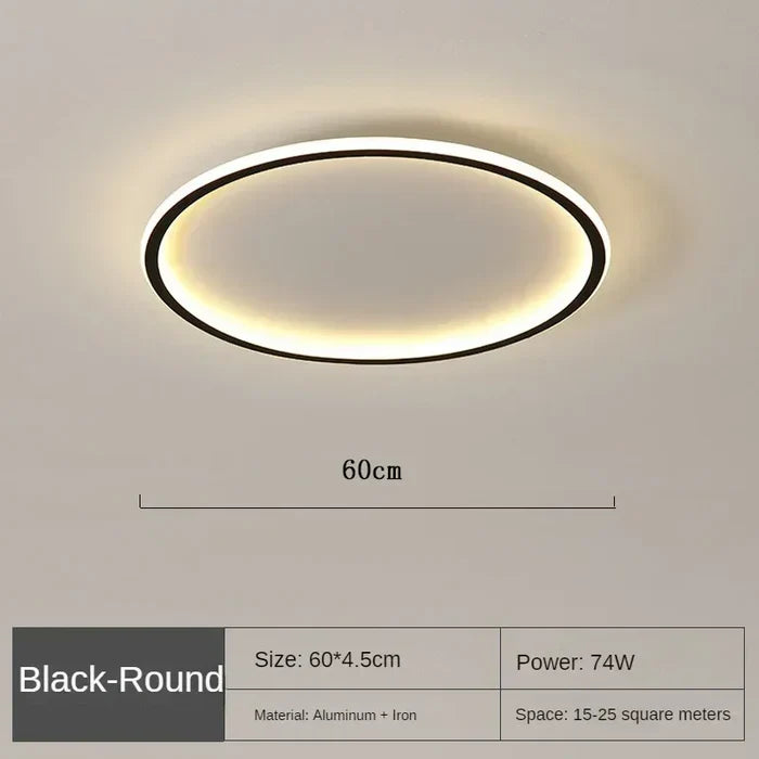 NOUVEAU RICHE Skandinavische runde Deckenleuchte – Moderne LED Deckenlampe rund, dimmbar, optional mit Fernbedienung, Ø 20–50 cm – AuroraSphere