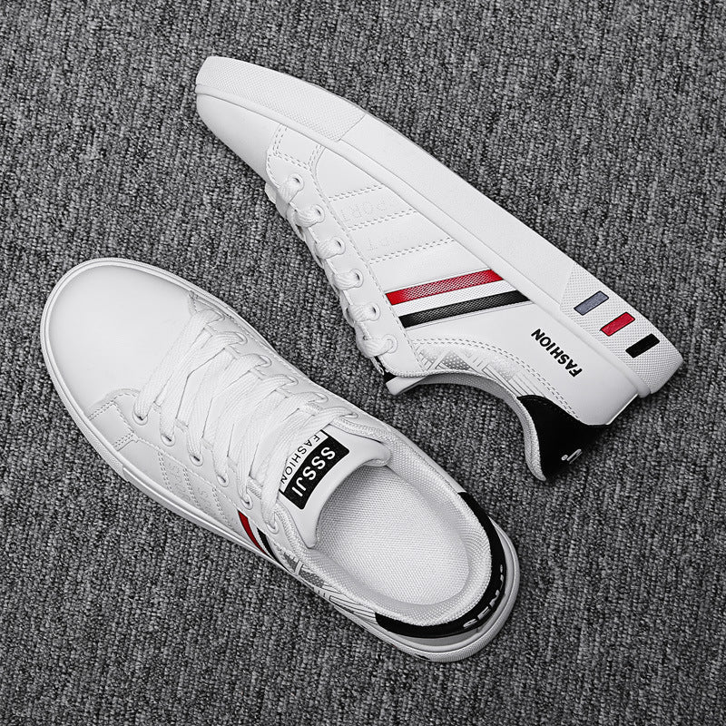 NOUVEAU RICHE Herren Sneaker Weiß Leichte Freizeitschuhe Tricolor Streifen