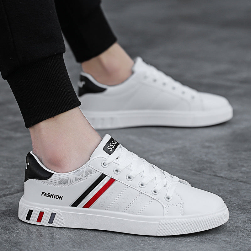 NOUVEAU RICHE Herren Sneaker Weiß Leichte Freizeitschuhe Tricolor Streifen