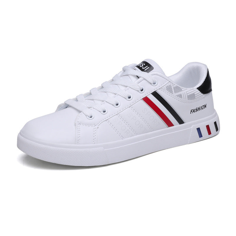 NOUVEAU RICHE Herren Sneaker Weiß Leichte Freizeitschuhe Tricolor Streifen