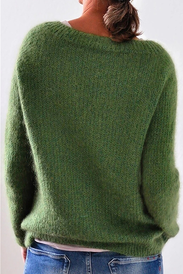 NOUVEAU RICHE Lässige Einfarbige Basic O-Ausschnitt Pullover 6 Farben