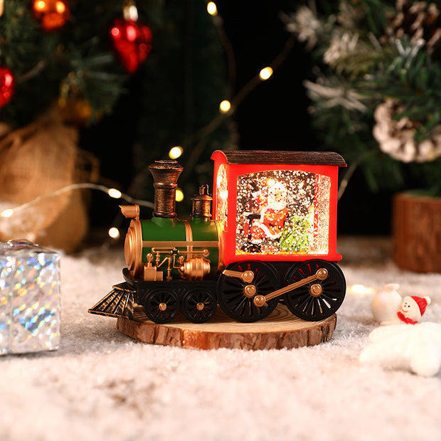 NOUVEAU RICHE Weihnachtszug mit Spieluhr – Retro Weihnachtsdeko Zug mit Weihnachtsmann, 8 Weihnachtslieder & Timer – JingleTracks Farbig - Weihnachtsmann