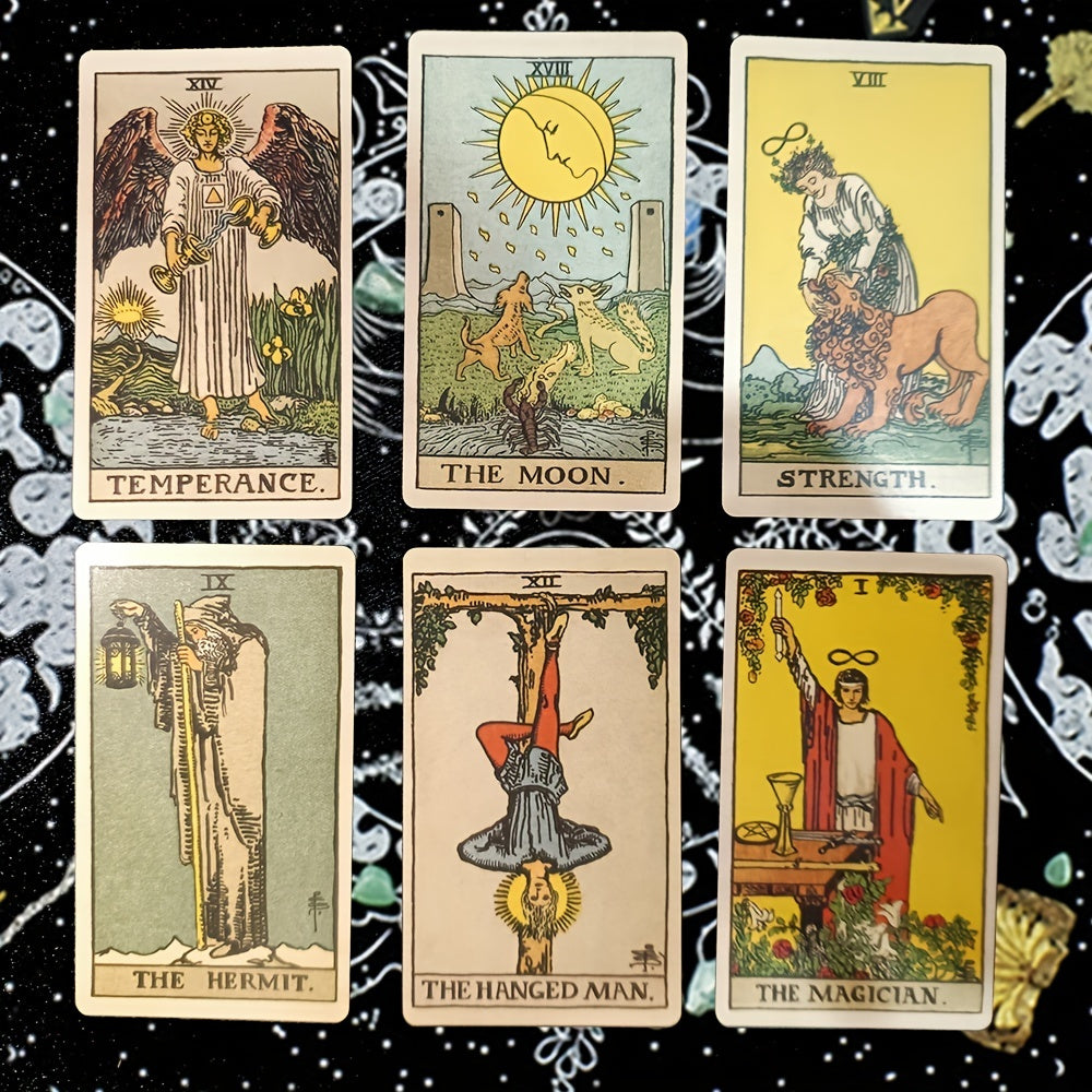 NOUVEAU RICHE Klassisches Tarot Kartenset mit 78 Karten und Anleitungsbuch – Tarotkarten für Anfänger und Fortgeschrittene