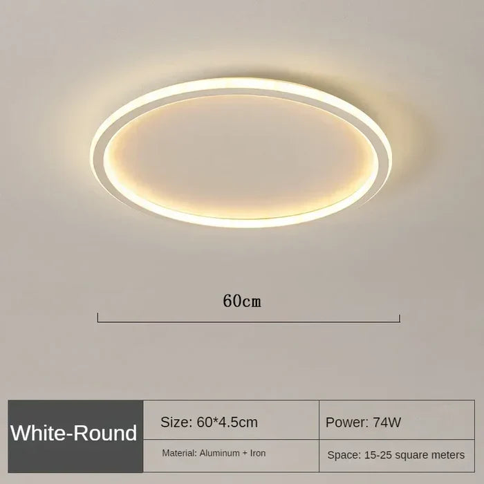 NOUVEAU RICHE Skandinavische runde Deckenleuchte – Moderne LED Deckenlampe rund, dimmbar, optional mit Fernbedienung, Ø 20–50 cm – AuroraSphere