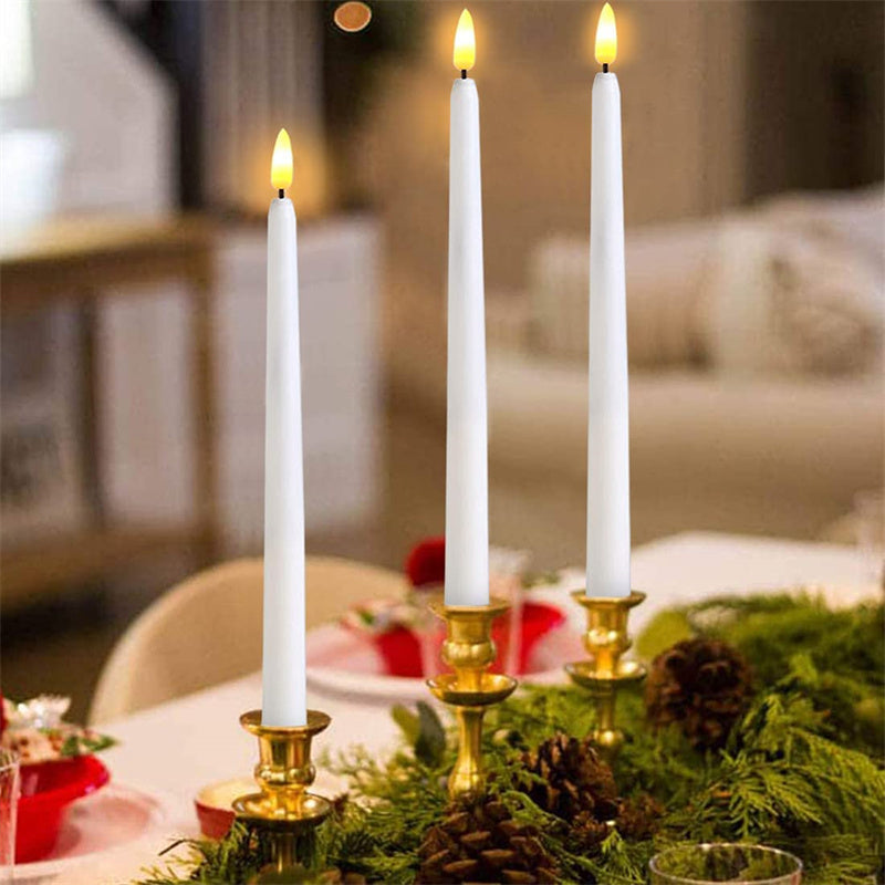 NOUVEAU RICHE Stehende LED-Kerzen – Flammenlose Stabkerzen mit Fernbedienung, Timer & Dimmer, Batteriebetrieben, 4, 6 oder 10 Stück – LumiCandle