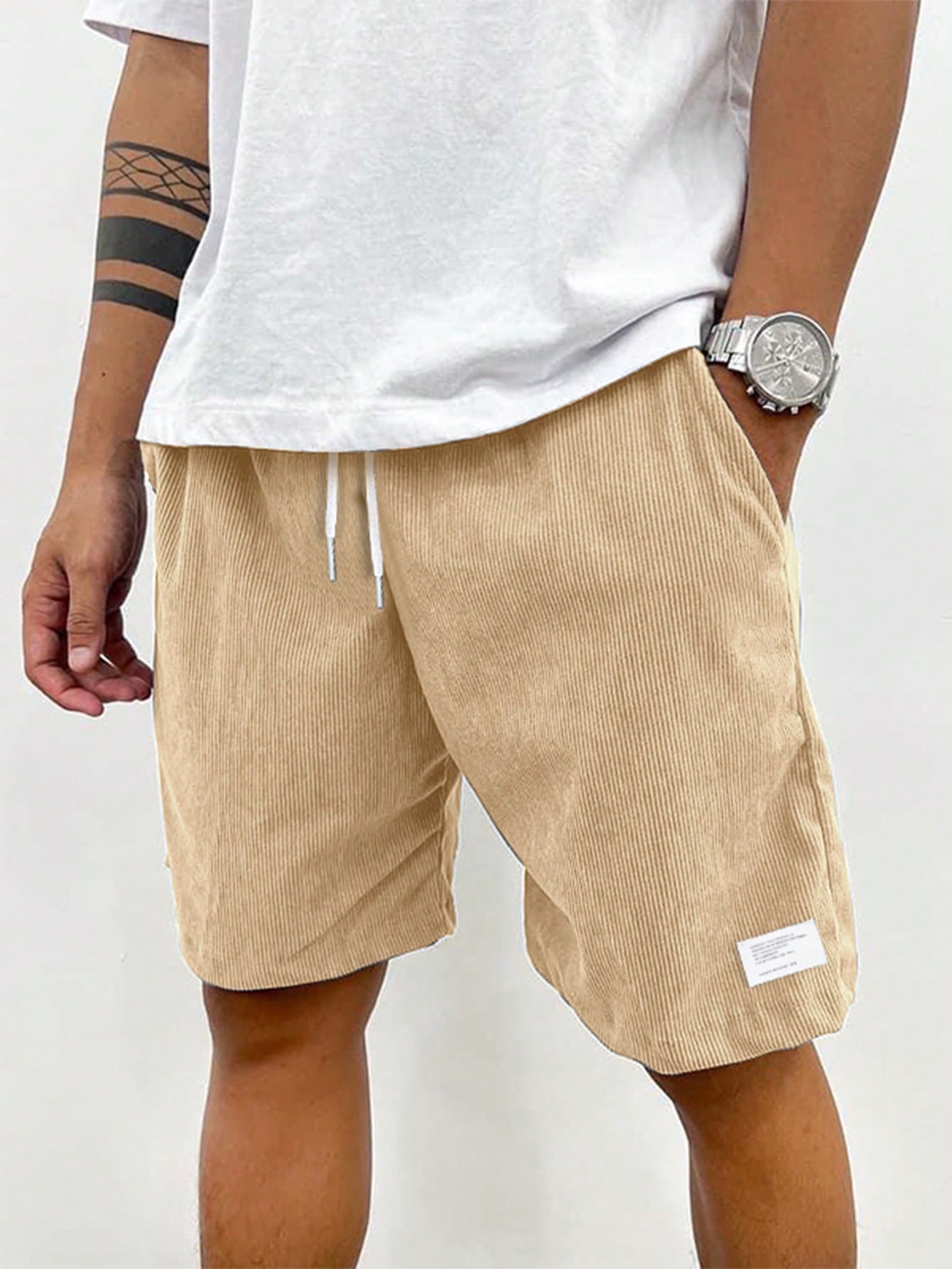 NOUVEAU RICHE Herren Cordshorts Mit Leichtem Stretch Bequeme Passform Beige
