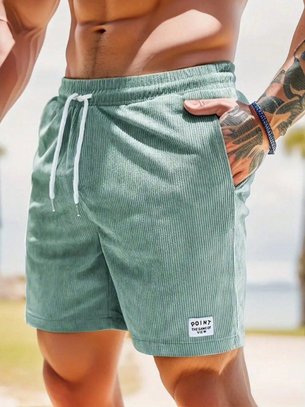 NOUVEAU RICHE Herren Cordshorts Mit Leichtem Stretch Bequeme Passform Münze blau