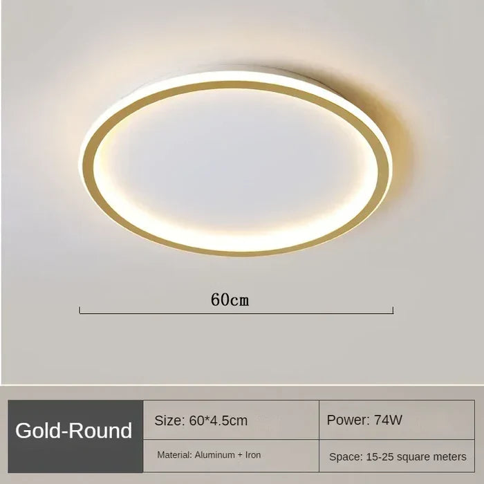 NOUVEAU RICHE Skandinavische runde Deckenleuchte – Moderne LED Deckenlampe rund, dimmbar, optional mit Fernbedienung, Ø 20–50 cm – AuroraSphere
