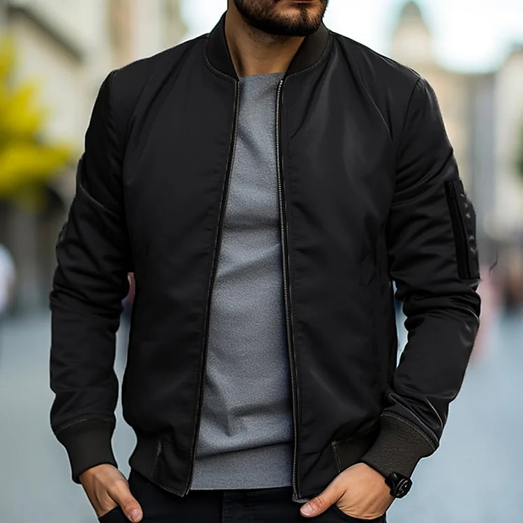 NOUVEAU RICHE Stylische Herren Bomberjacke für Freizeit und Sport – Trendige Mode für jeden Anlass Schwarz