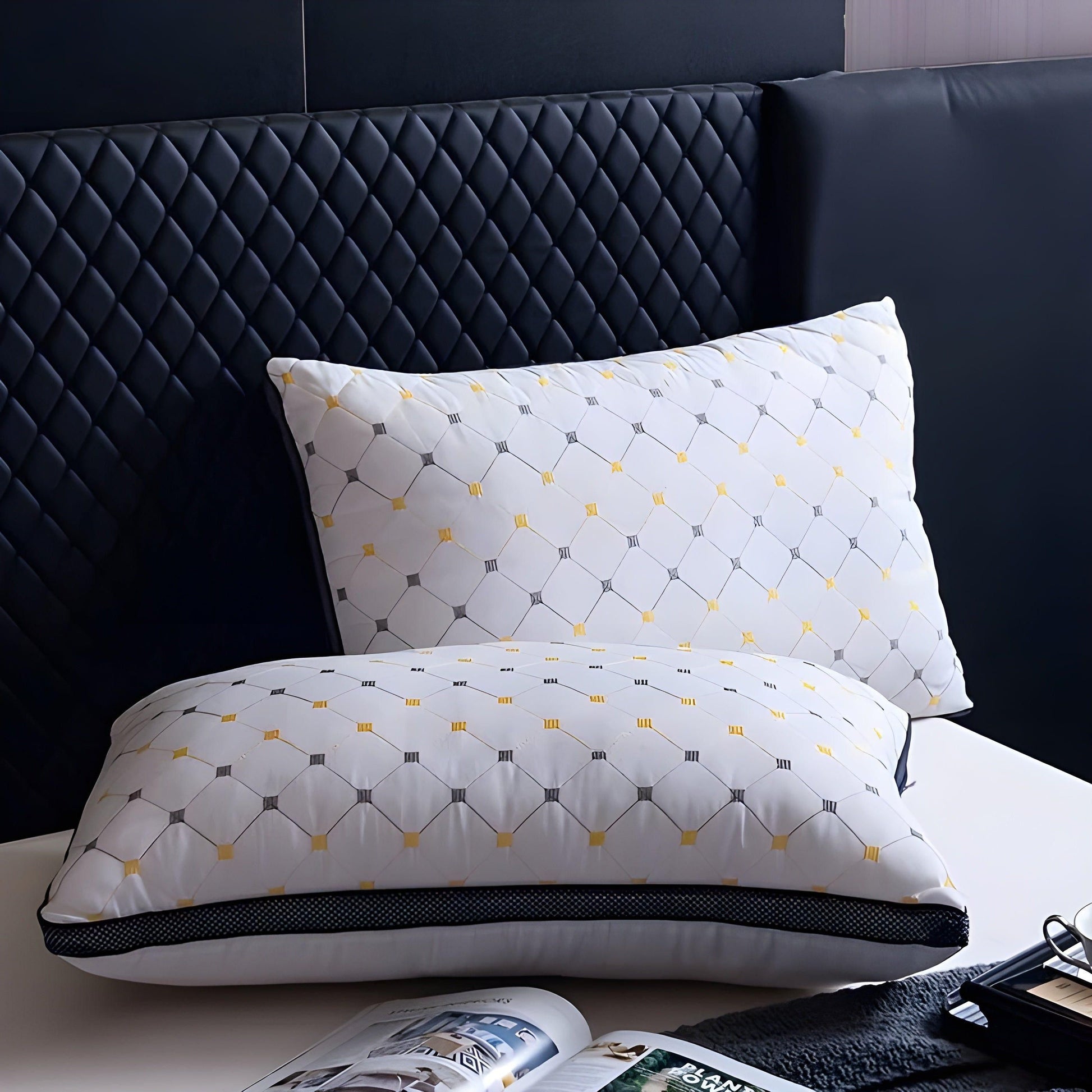 NOUVEAU RICHE Ergonomisches Nackenstützkissen für Seitenschläfer - Hypoallergen, Waschbar, Bestes Kissen gegen Nackenschmerzen