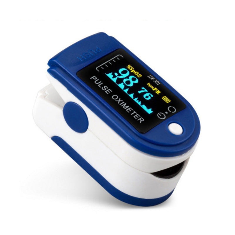 NOUVEAU RICHE Finger-Pulsoximeter – Sauerstoffsättigungs- und Pulsmessgerät mit LCD-Anzeige – kompakt & tragbar, Blau oder Schwarz