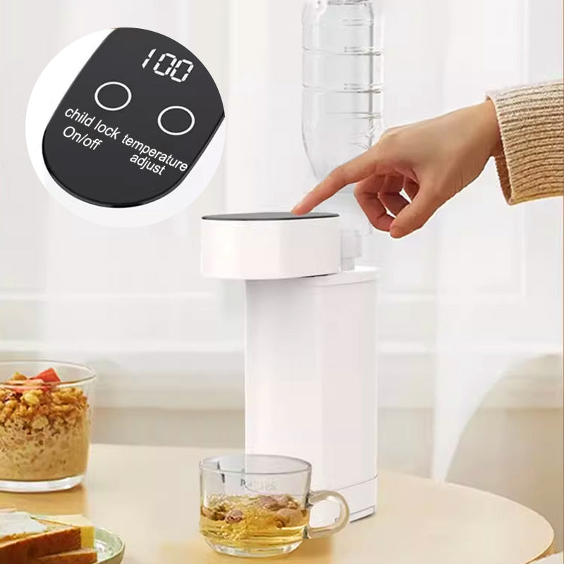 NOUVEAU RICHE Tragbarer Wasserspender mit ultraschneller Erhitzung – Heisswasserspender in 3 Sek., 5 Temperaturstufen, Kindersicherung, Edelstahl